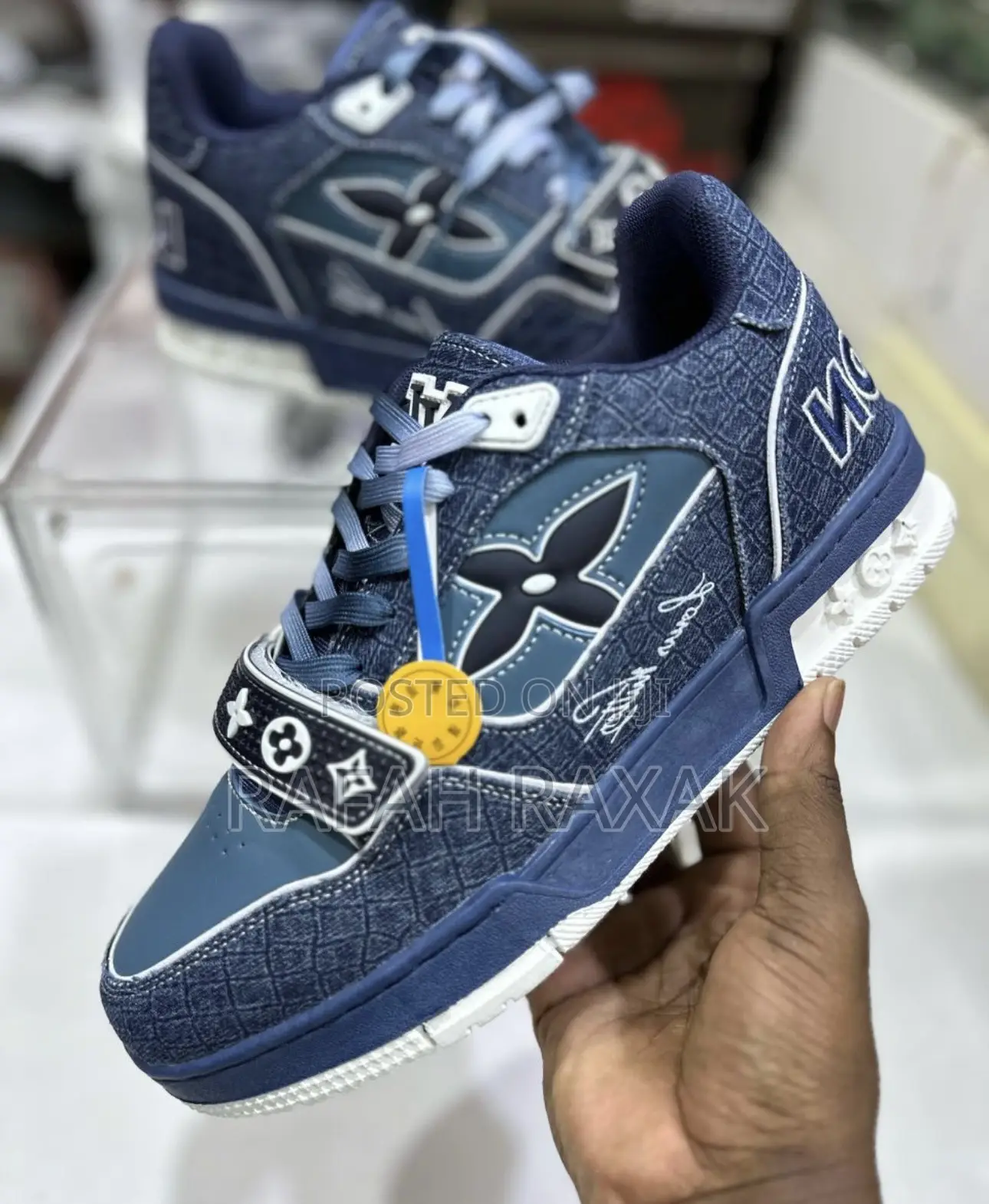 Original Blue Denim Louis Vuitton Luxury Designer Sneakers