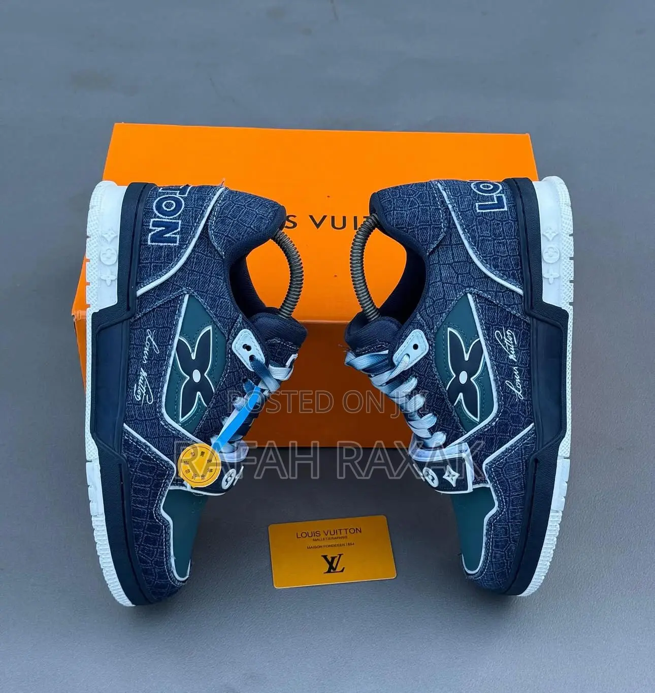 Original Blue Denim Louis Vuitton Luxury Designer Sneakers