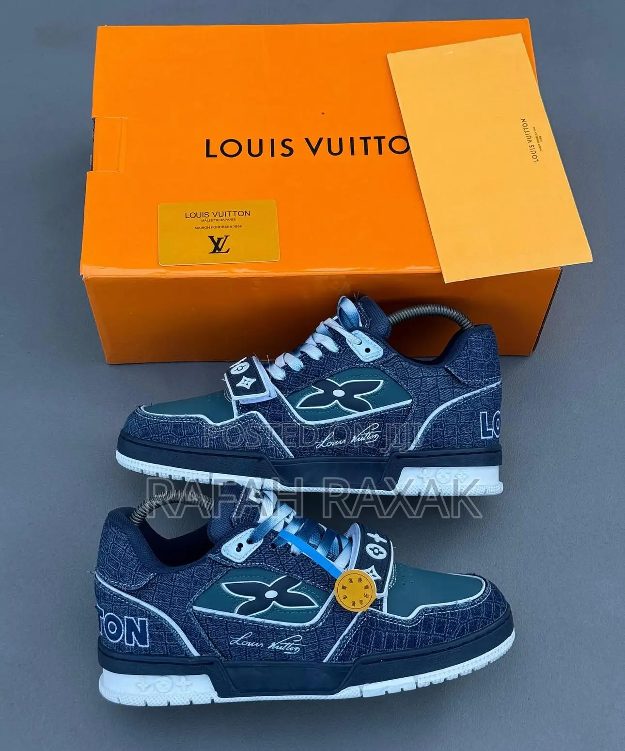 Original Blue Denim Louis Vuitton Luxury Designer Sneakers