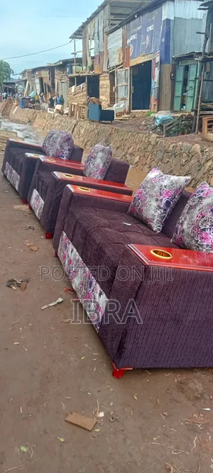 A 5seater Sofa Set With Pillows of Flowers