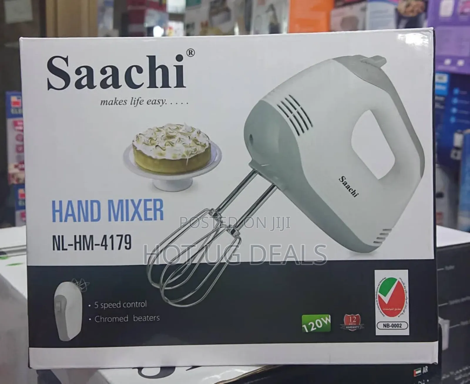 Saachi Electric Whisk Hand Mixer Egg Beater-white