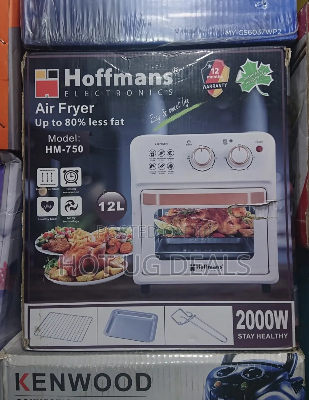 Hoffmans 12l / 12 Lites Electric Air Fryer - Cream