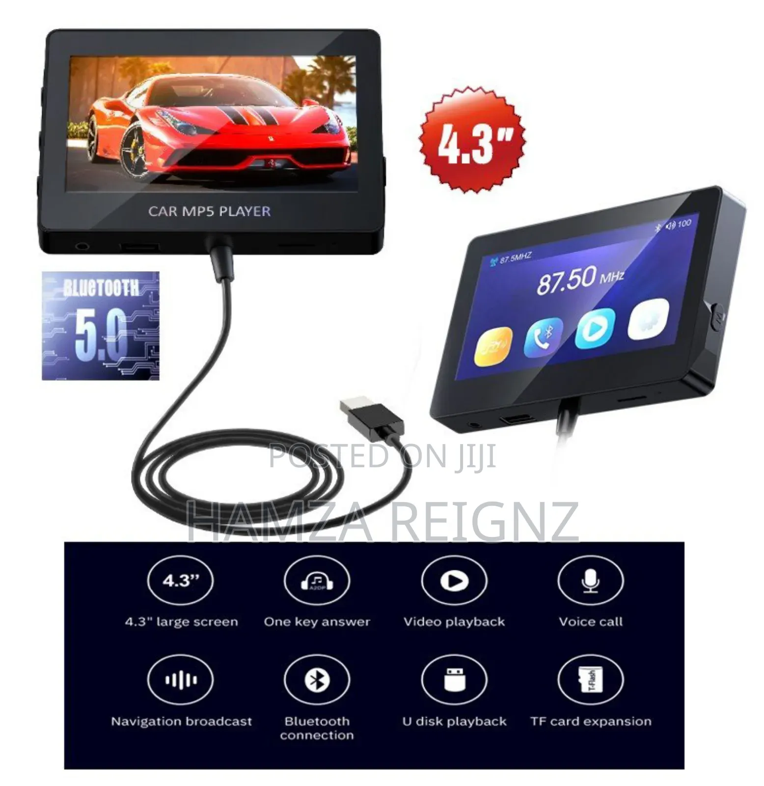 Mp5 Car Player 4,3" Display Bluetooth 5.0