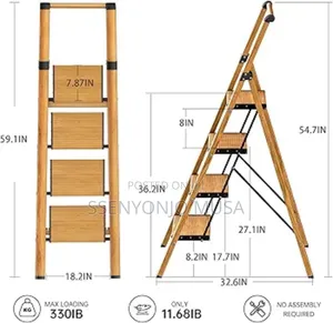 4-Step Folding Ladder - Lightweight Anti-Slip