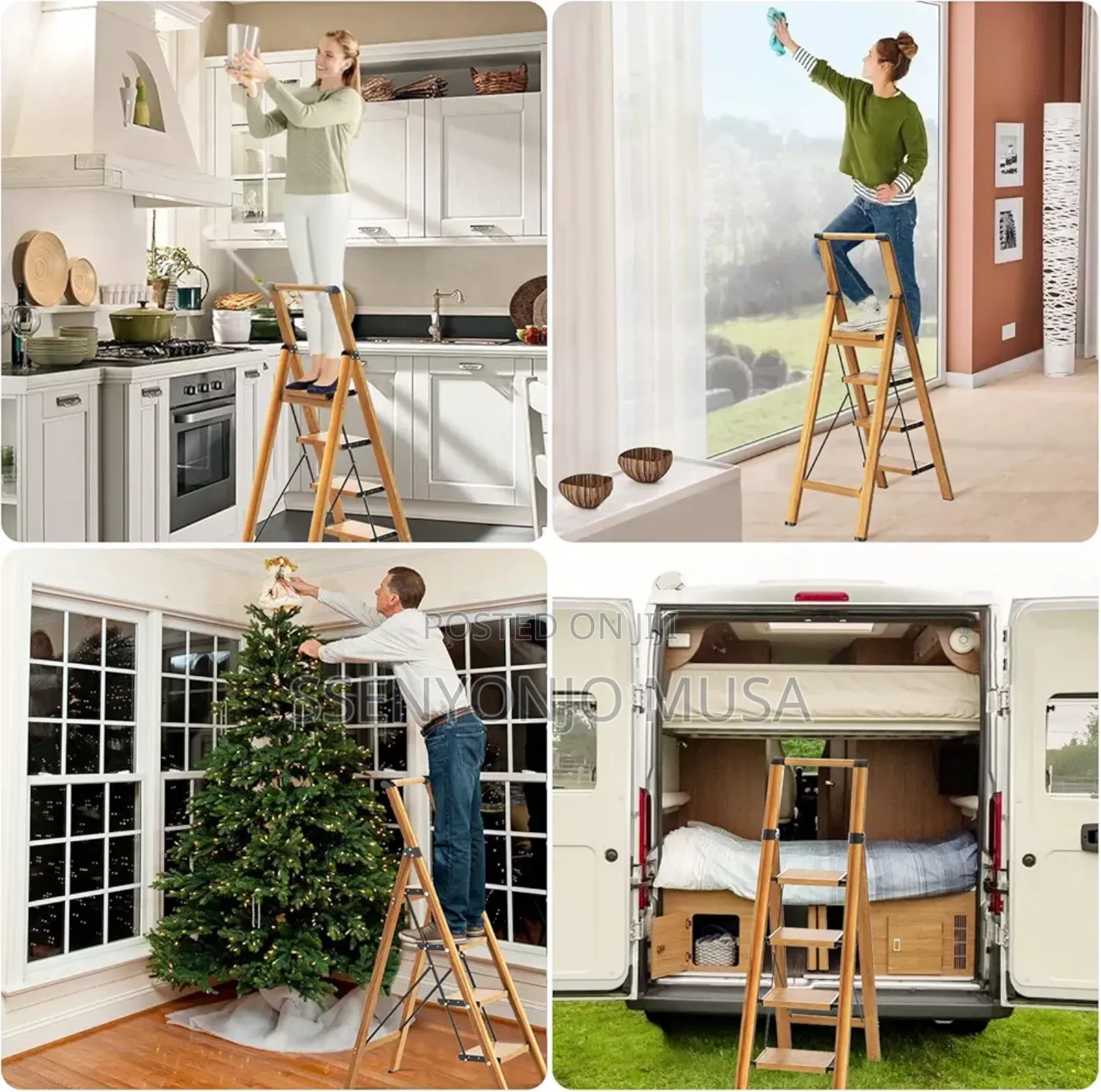 4-Step Folding Ladder - Lightweight Anti-Slip