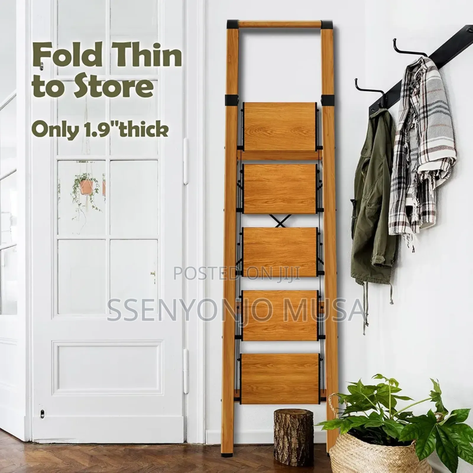 5-Step Folding Ladder - Lightweight Anti-Slip