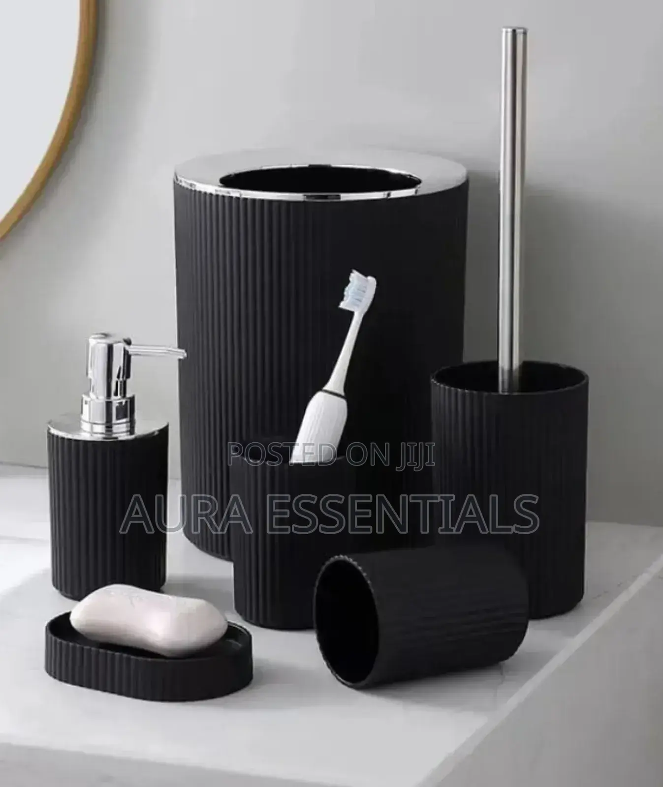6pcs Bathroom Accessories Set Black