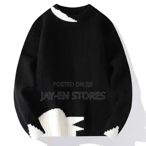 Black Sweater With Small White Design