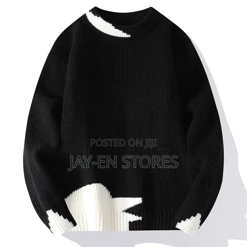 Black Sweater With Small White Design