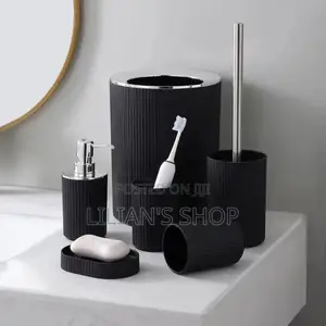 6pcs Bathroom Accessories Set Black