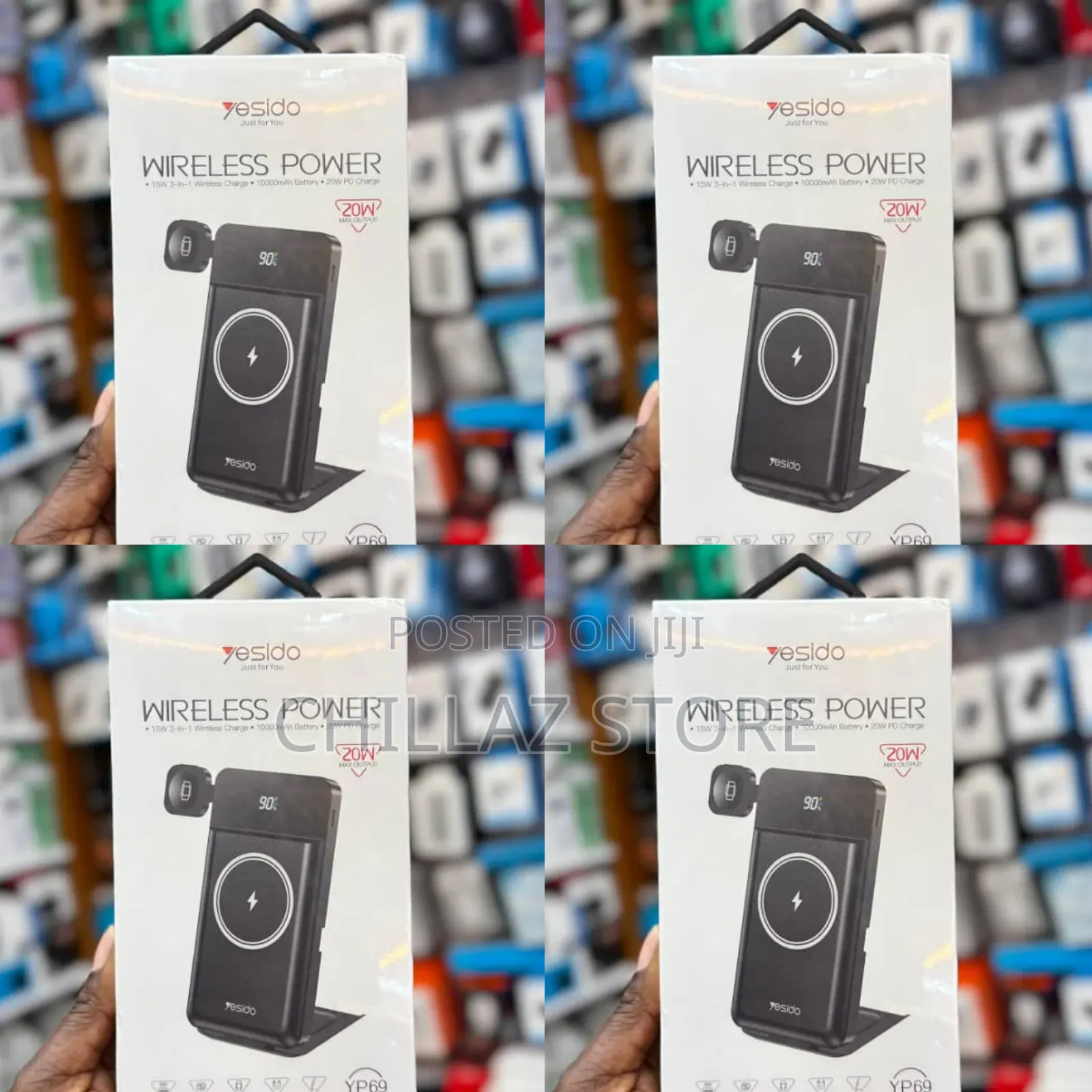 Portable Wireless Yesido Wireless Power Bank.