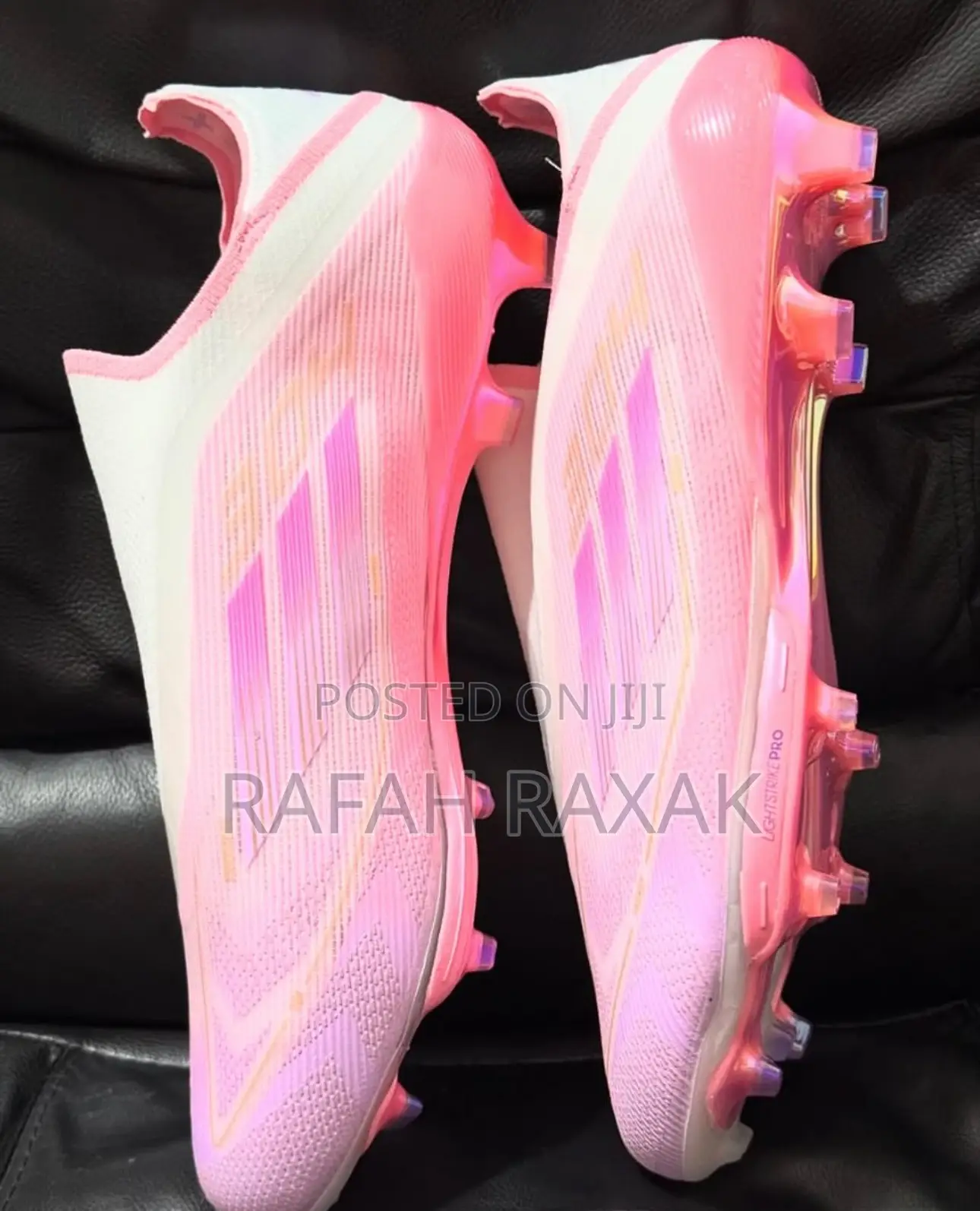 Pink Adidas F50 Elite X Lamine Yamal Laceless Football Boots