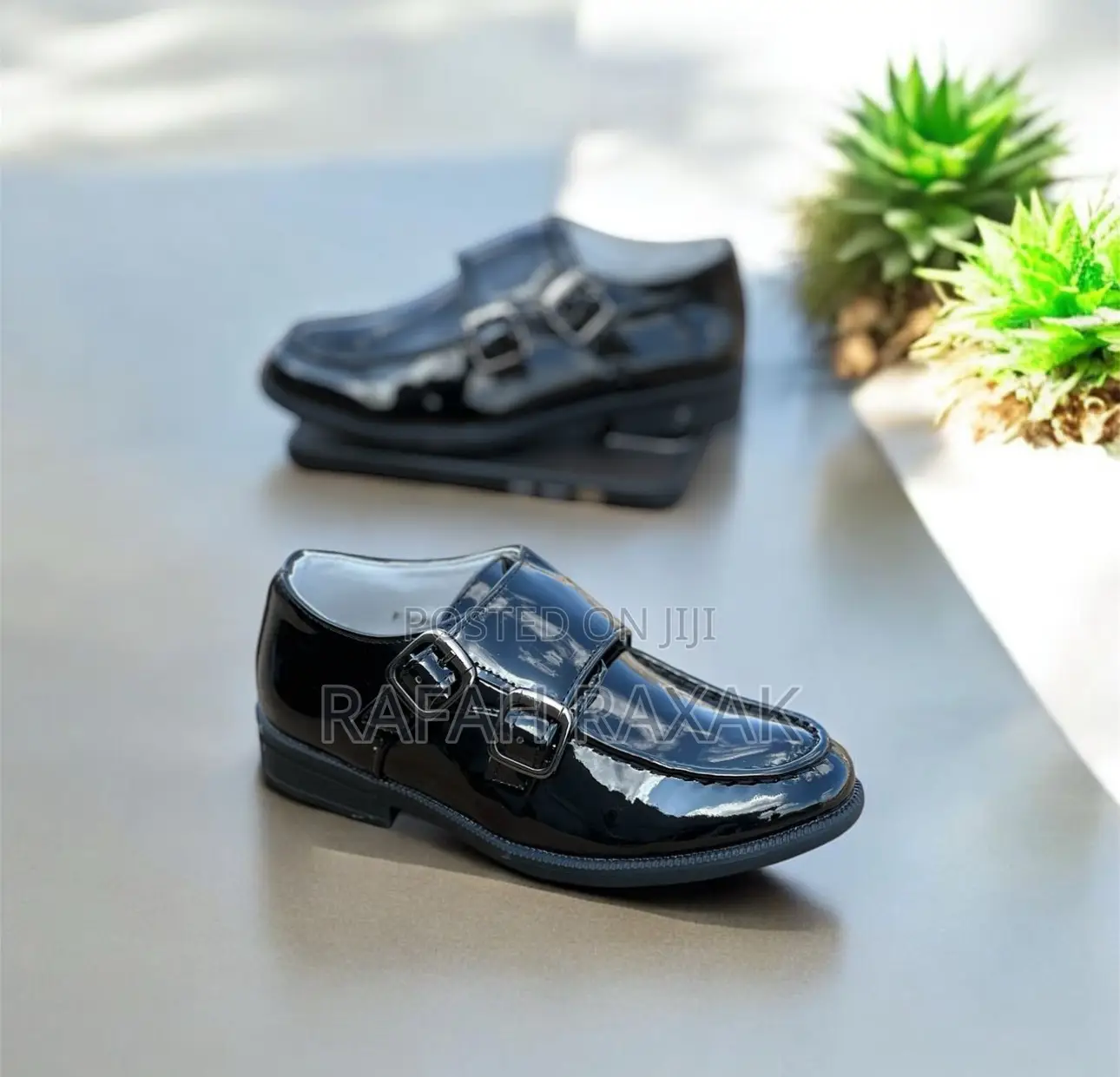 Kid’S Shinny Double Buckle Monk Strap Children’S Gentle Shoe