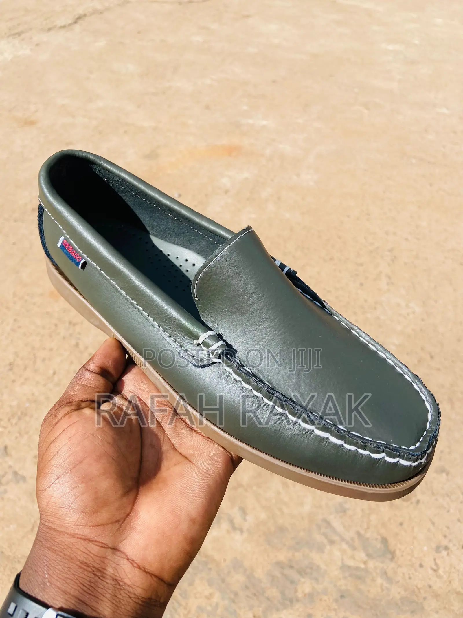 Men’S Army Green Smart Casual Platinum Sebago Moccasins