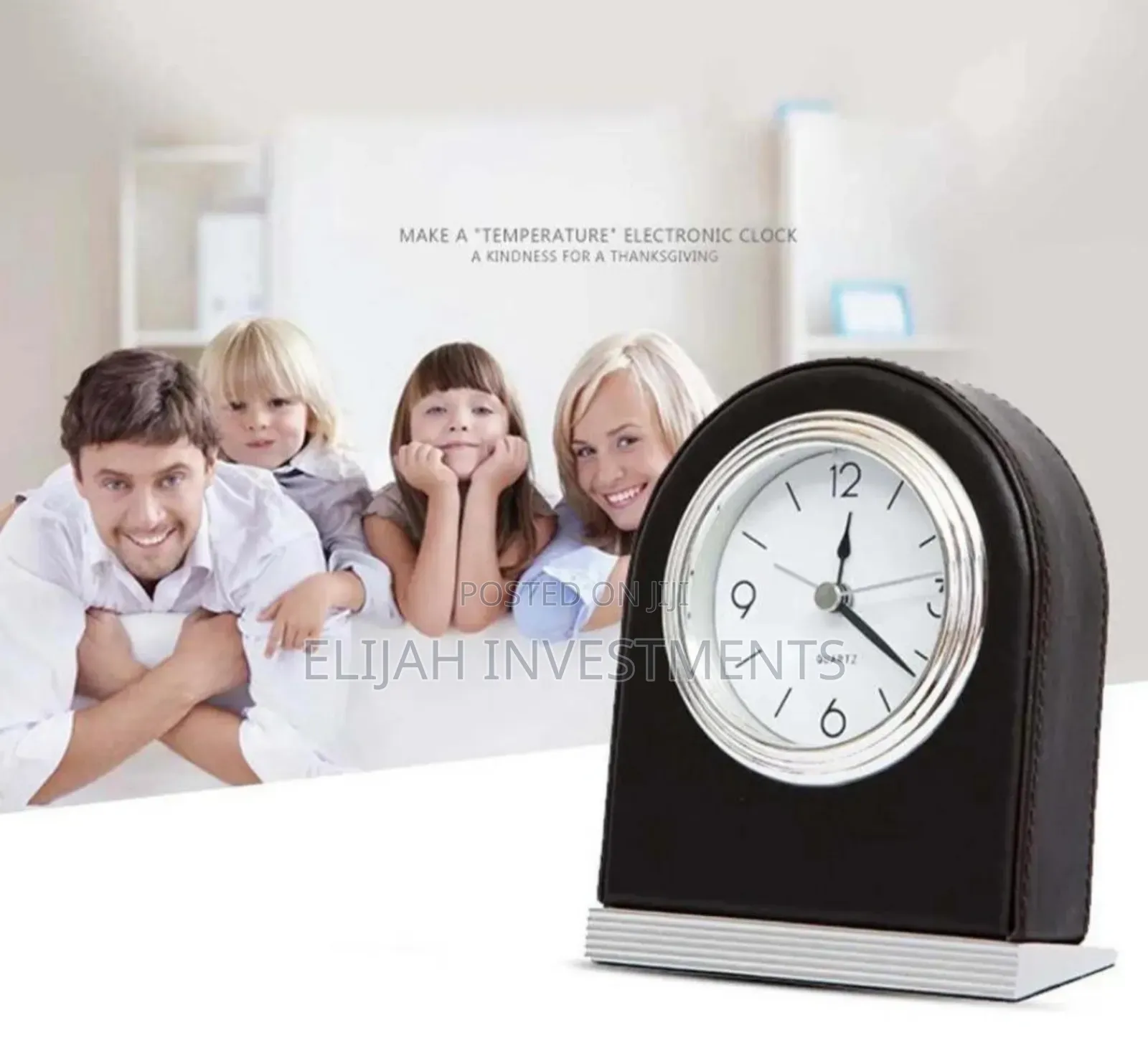 Table Desktop Mute Leather Alarm Clock