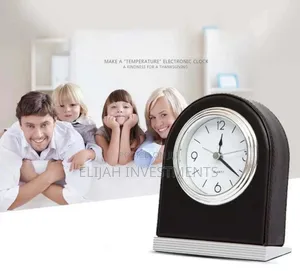 Table Desktop Mute Leather Alarm Clock