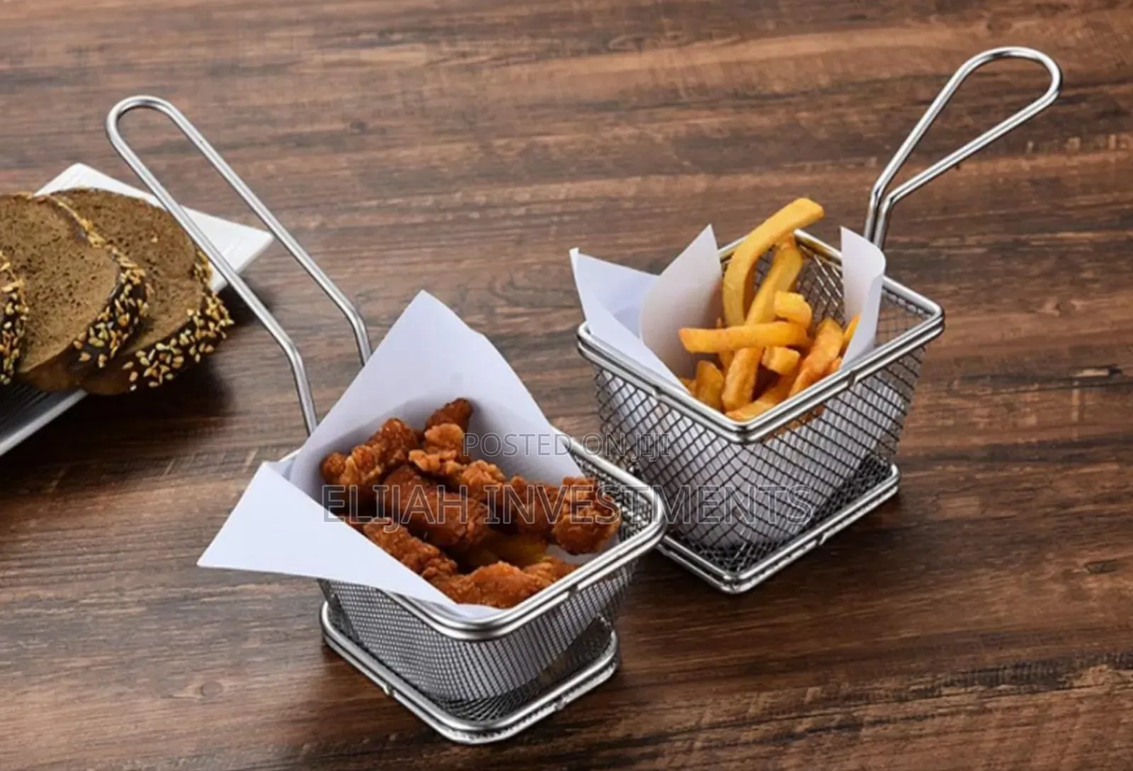 Mini Stainless Steel Fresh Fries Chips Serving Basket
