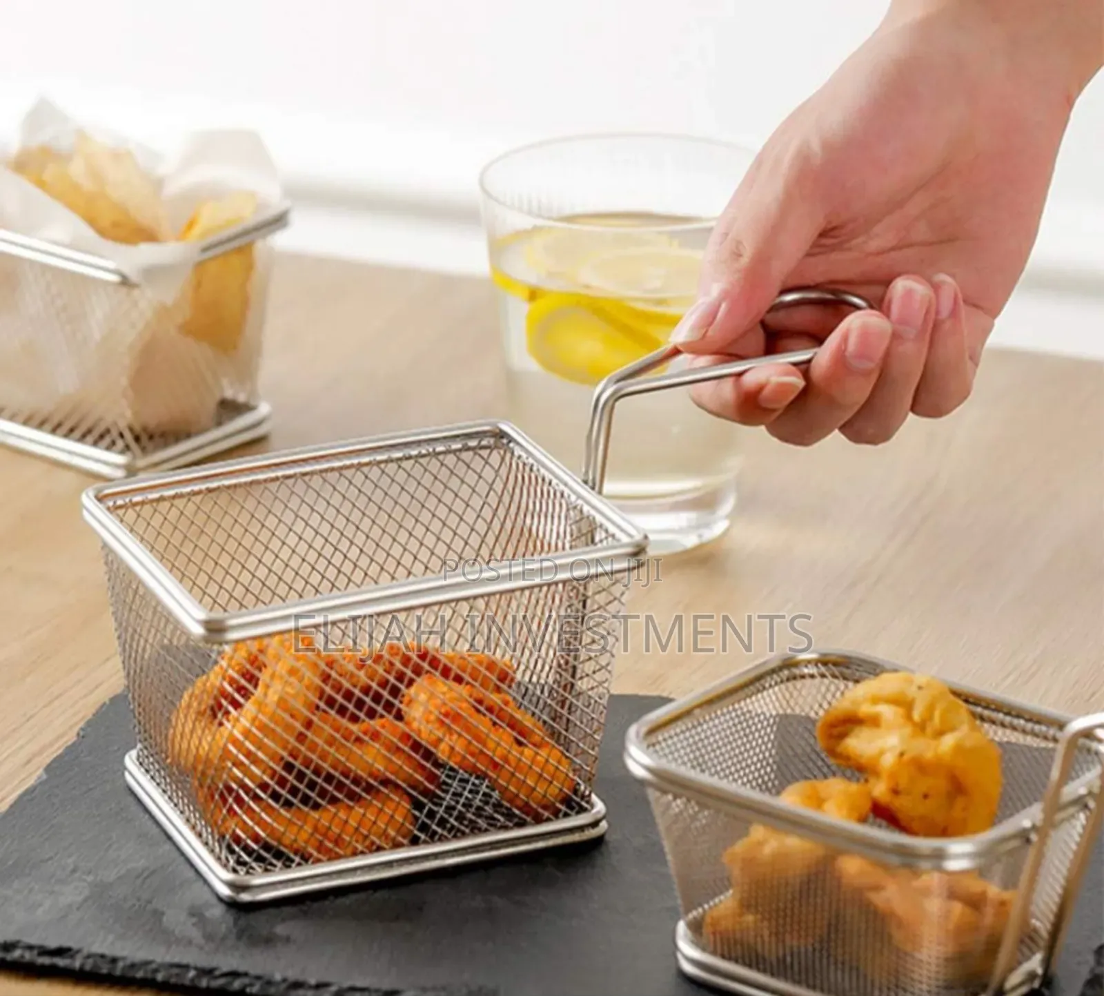 Mini Stainless Steel Fresh Fries Chips Serving Basket
