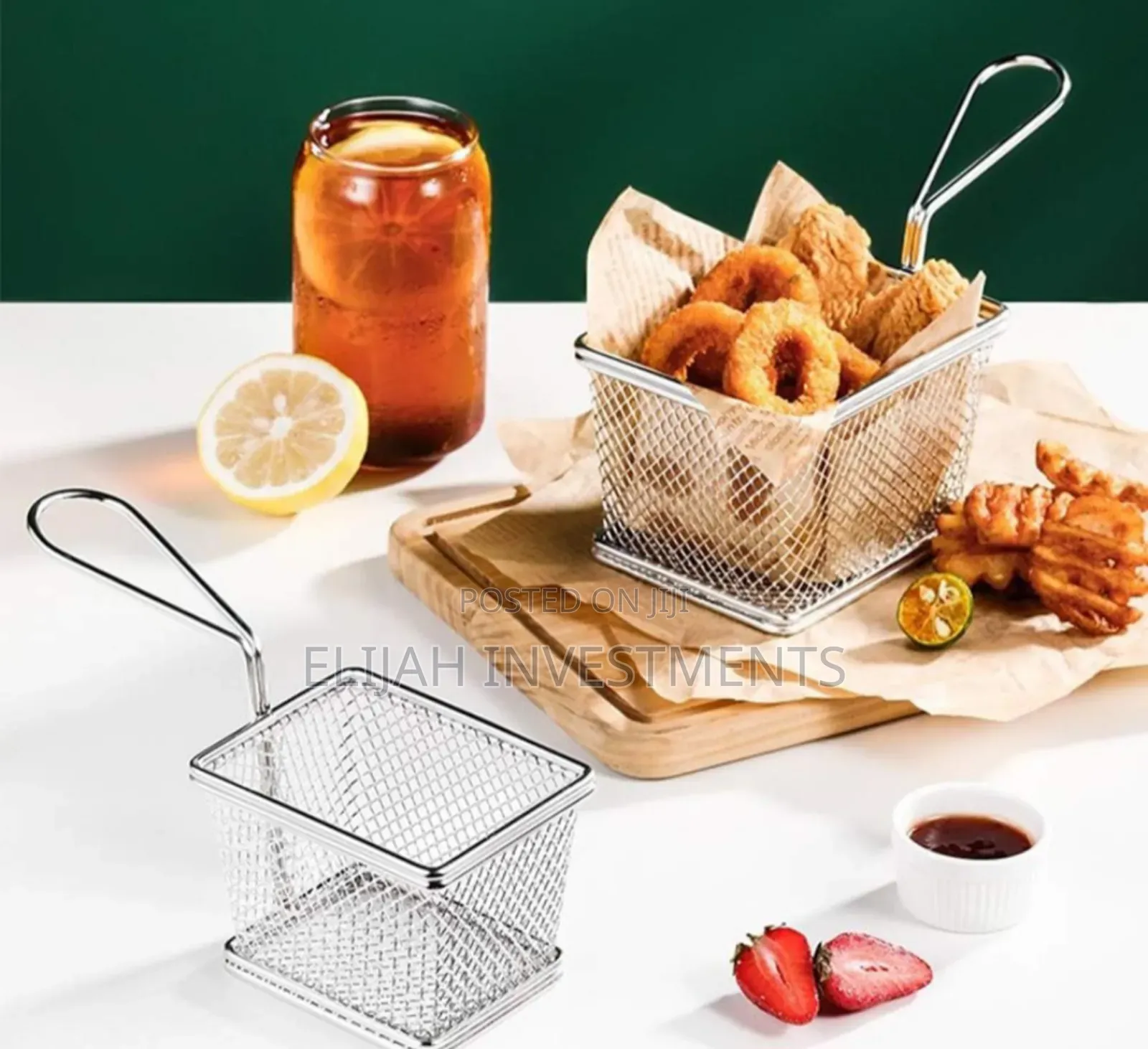 Mini Stainless Steel Fresh Fries Chips Serving Basket