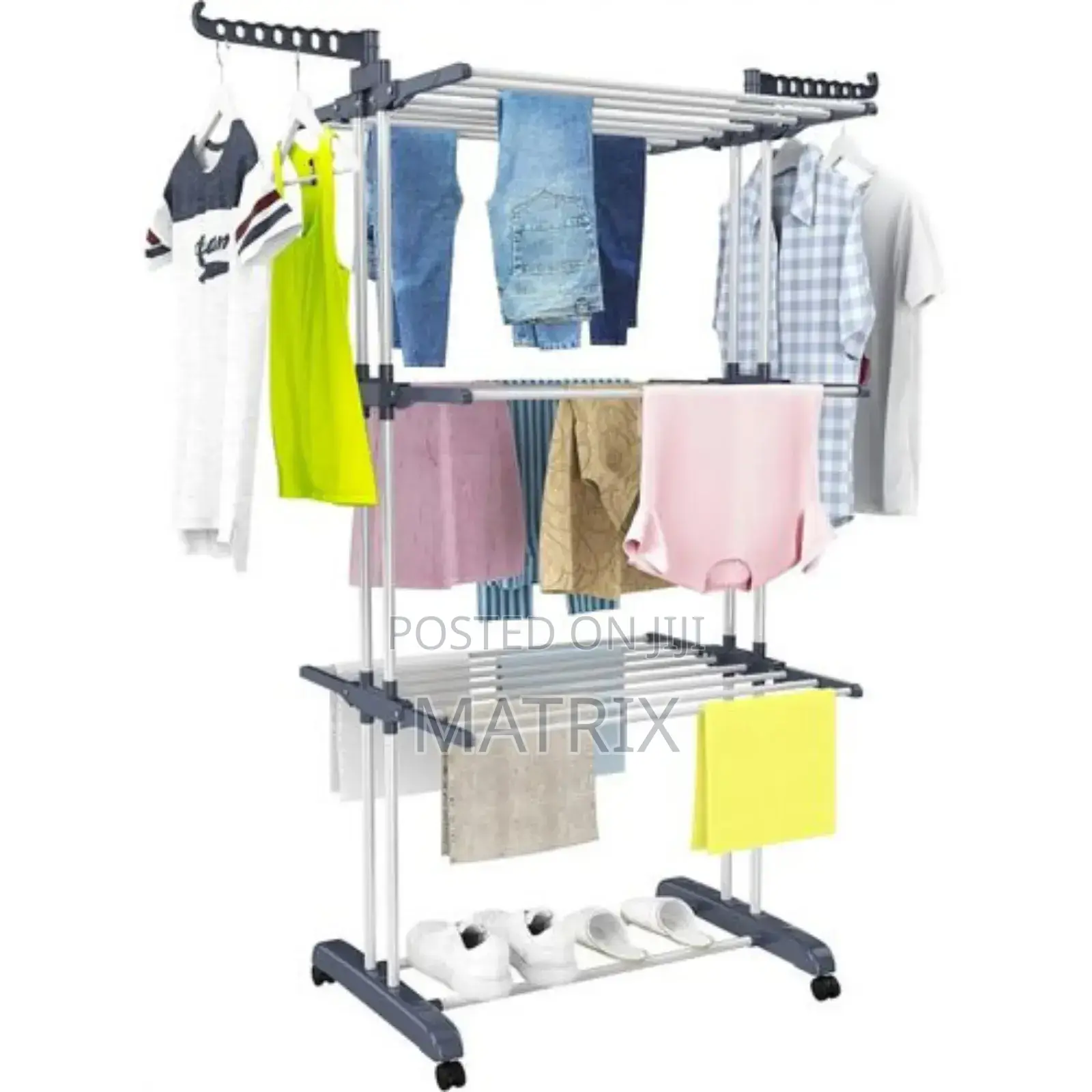 3 Layers Clothes Hanger - Blue White