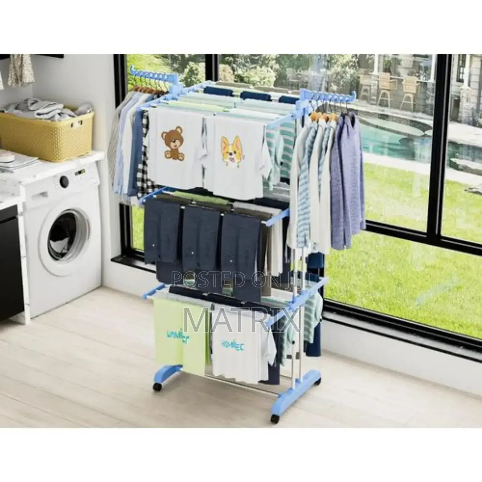 3 Layers Clothes Hanger - Blue White