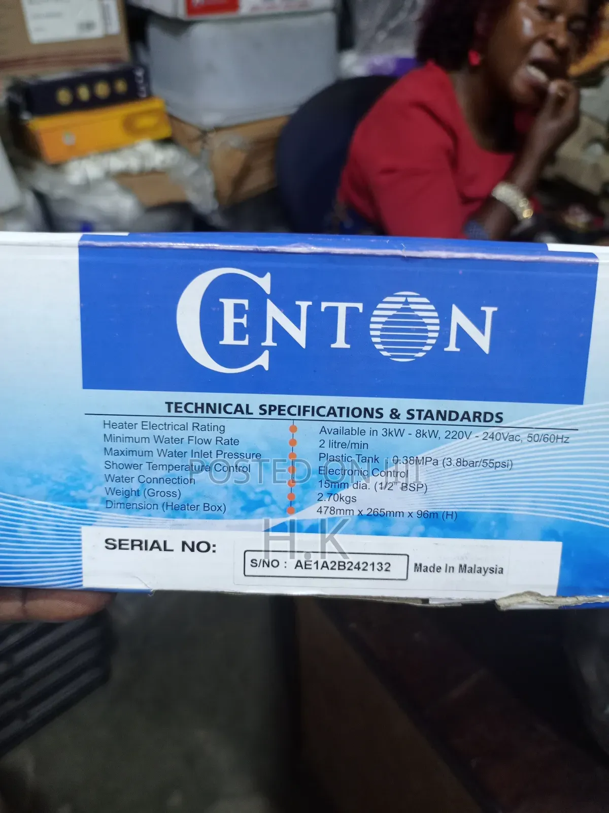 Centon Aqua Super Cwh-707e Instant Water Heater
