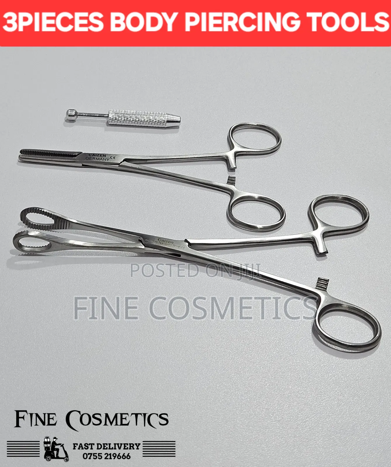 3pieces Body Piercing Tools Clamp Forcep Ball Grabber Pickup