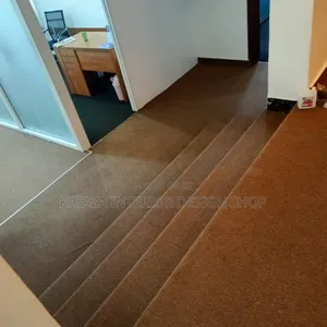 Cream Brown Stairs Flooring Woolen Carpets
