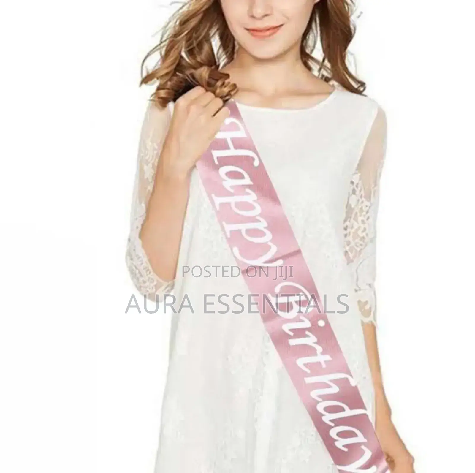1pc Soft Satin Birthday Sash