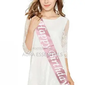 1pc Soft Satin Birthday Sash