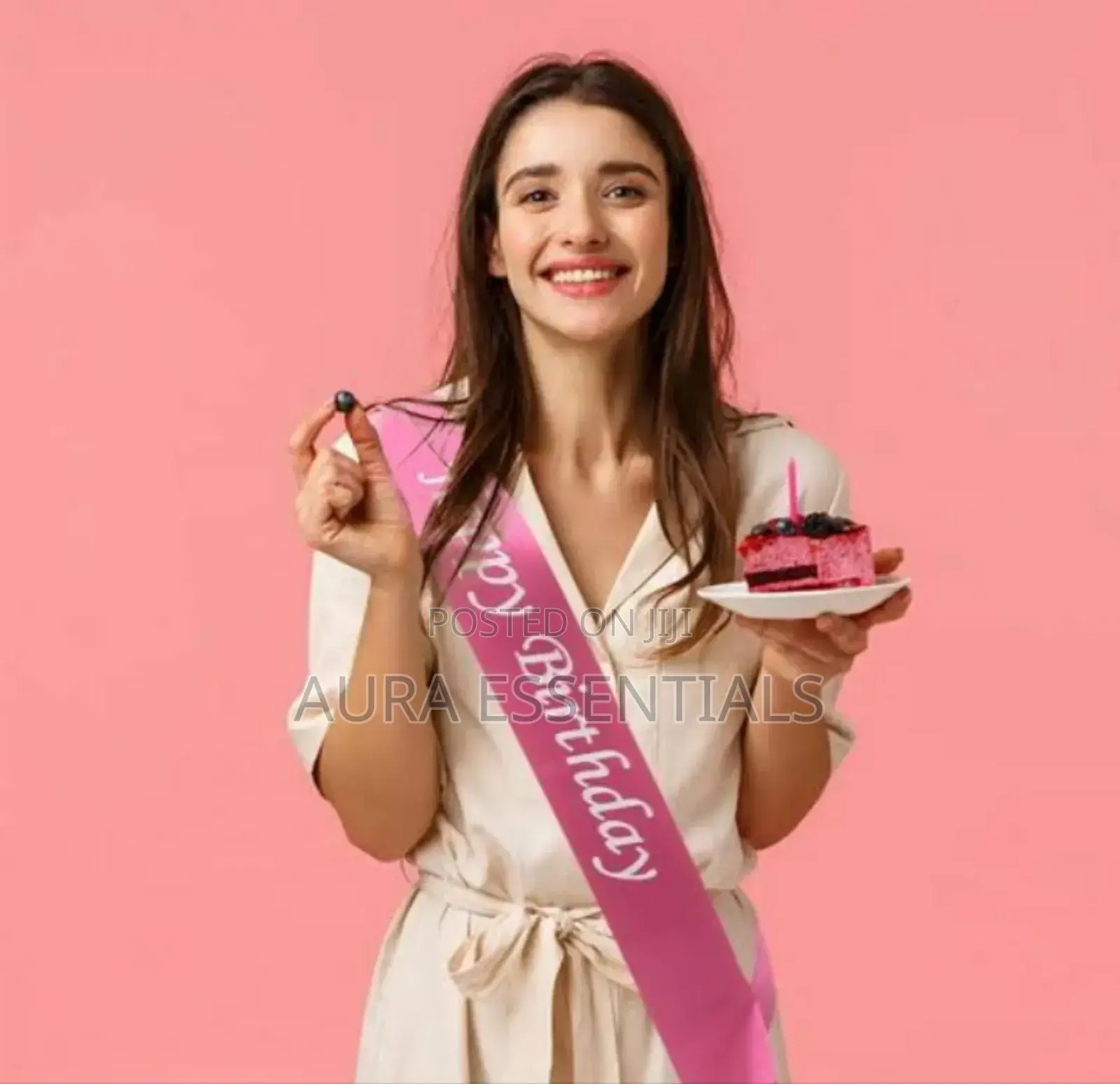 1pc Soft Satin Birthday Sash