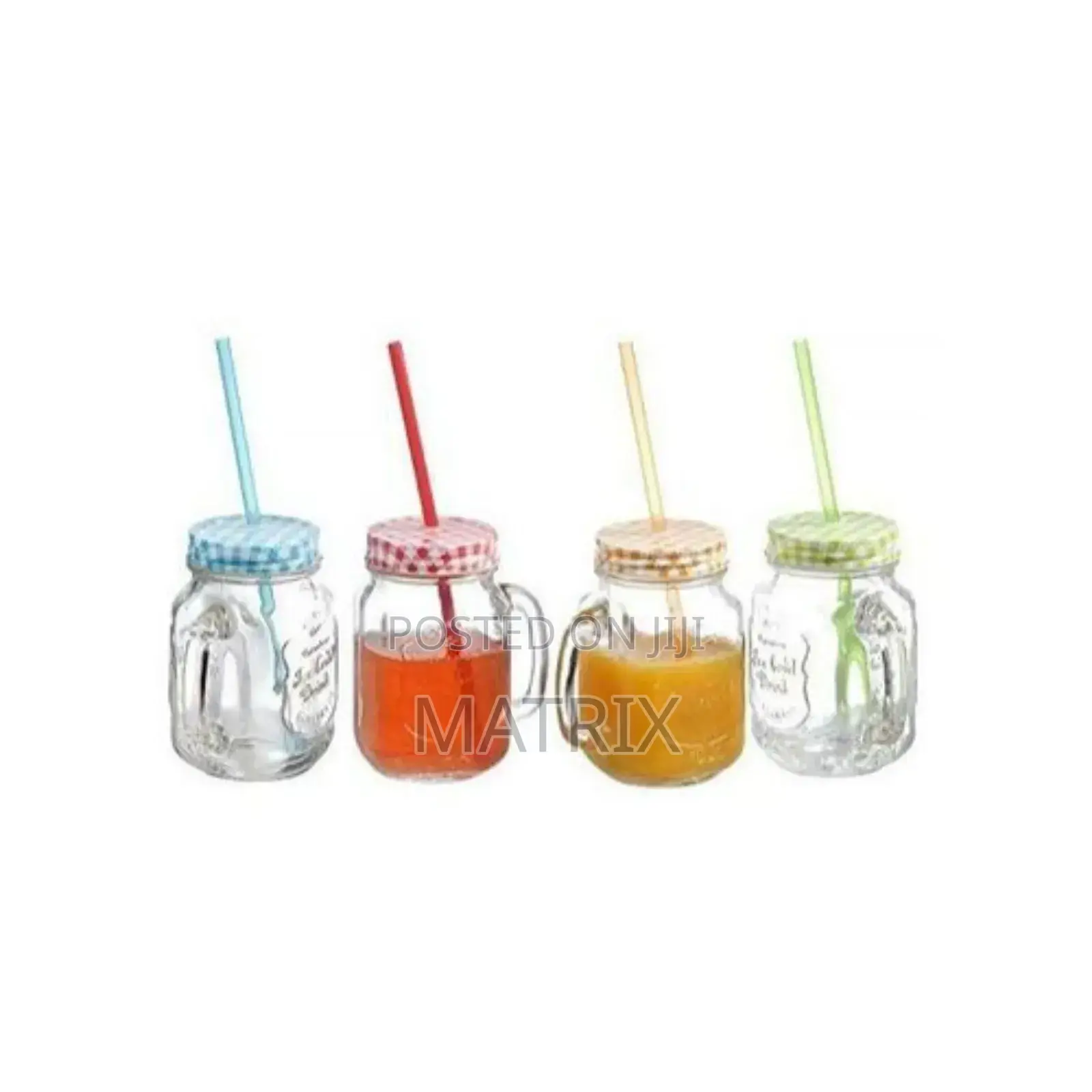 6 Pieces of Juice Glass Mason Jars Cup Mugs- Colorless.