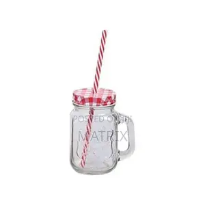 6 Pieces of Juice Glass Mason Jars Cup Mugs- Colorless.