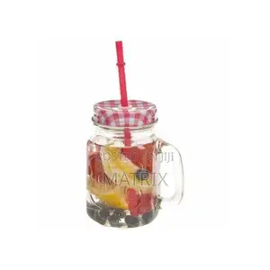 6 Pieces of Juice Glass Mason Jars Cup Mugs- Colorless.