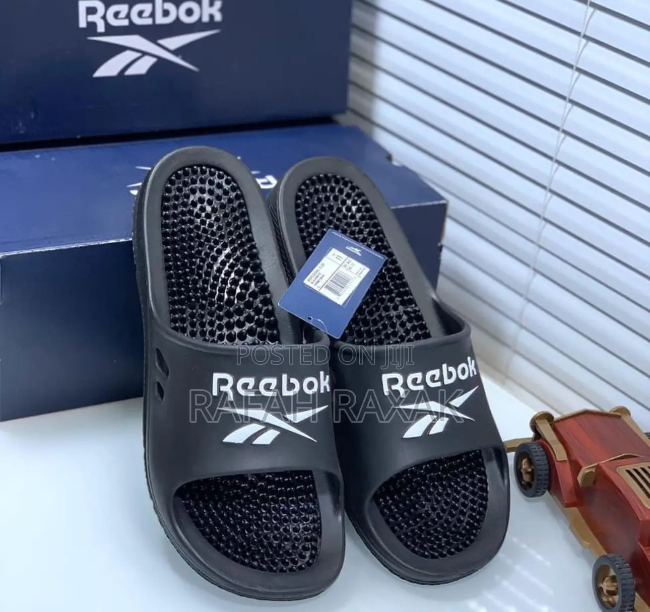 Original Black Classic Reebok Massage Sandals