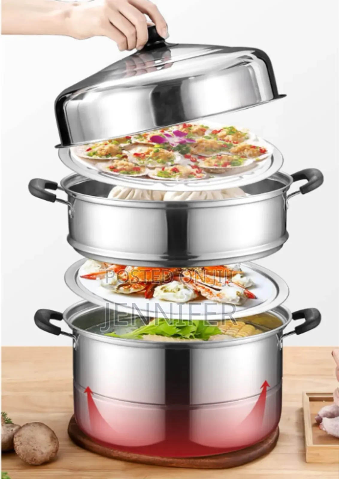 3 Layered Stainless Steel Household Steamer