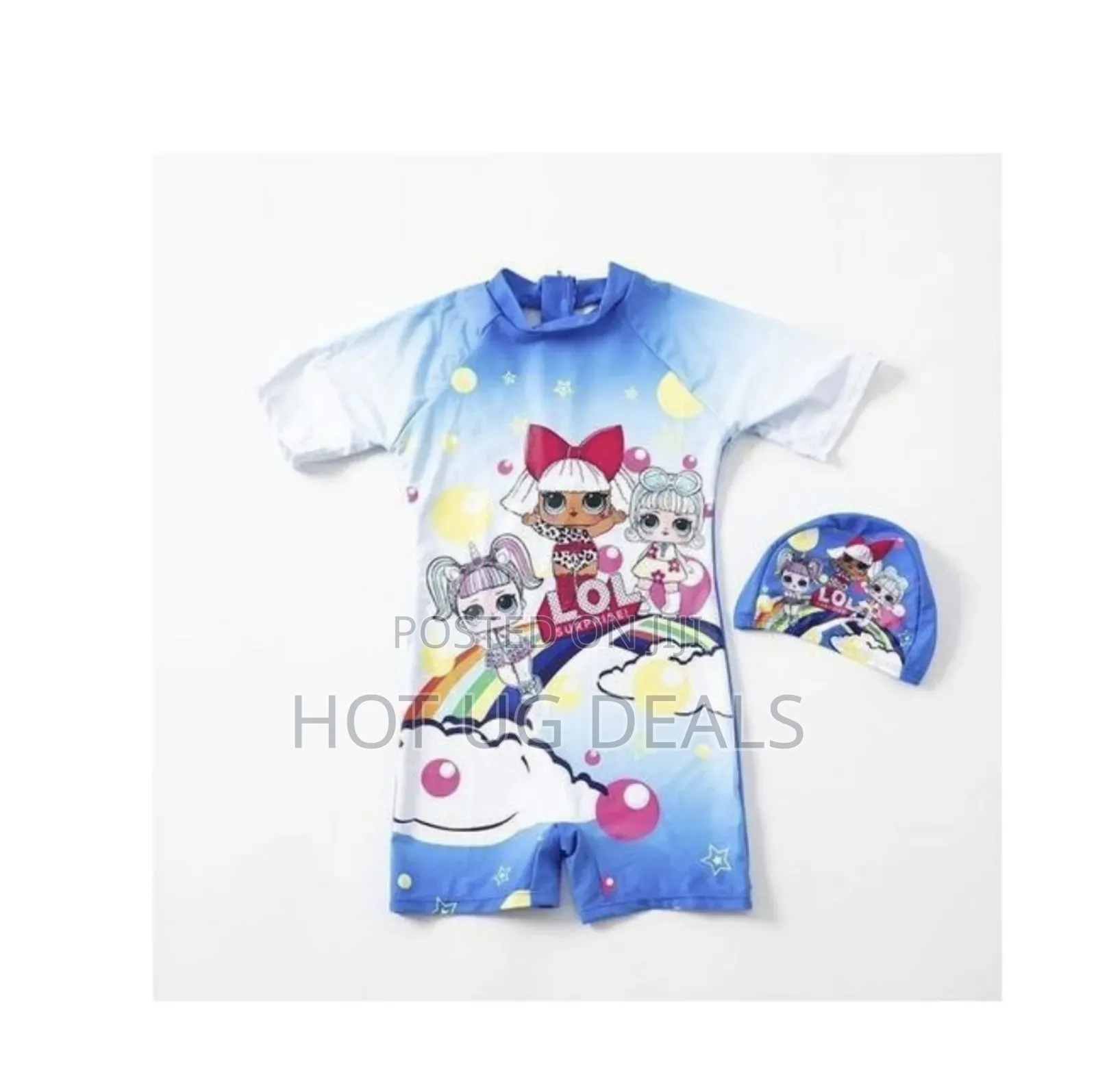 Kid's Swimming Costume Wear With Cap (3 - 16 Years)