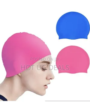 Photo - Unisex Adults Glossy Seamless Silicon Swimming Cap