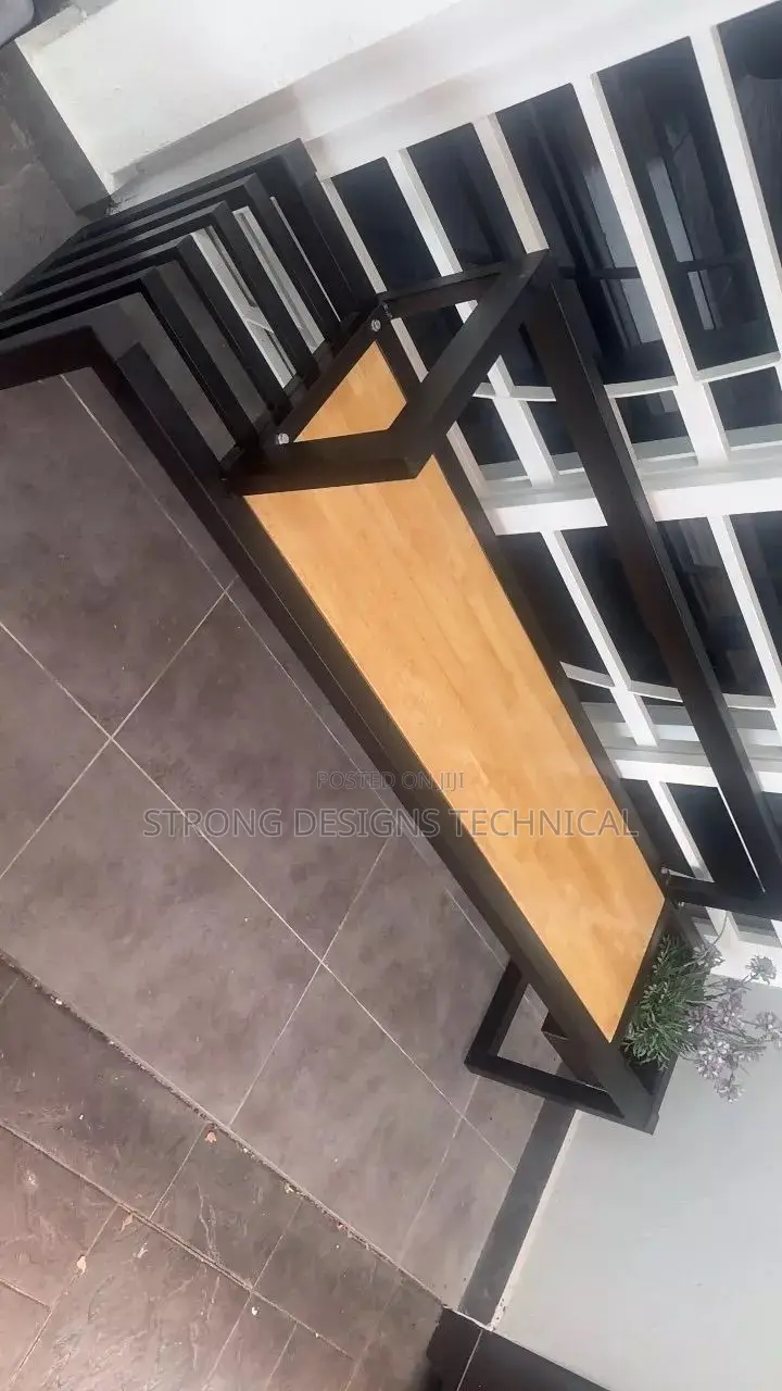 Long Waiting Bench/ Garden/ Balcony With Plant Stand
