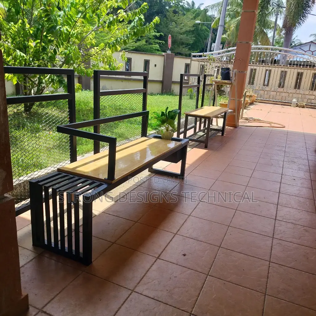 Long Waiting Bench/ Garden/ Balcony With Plant Stand
