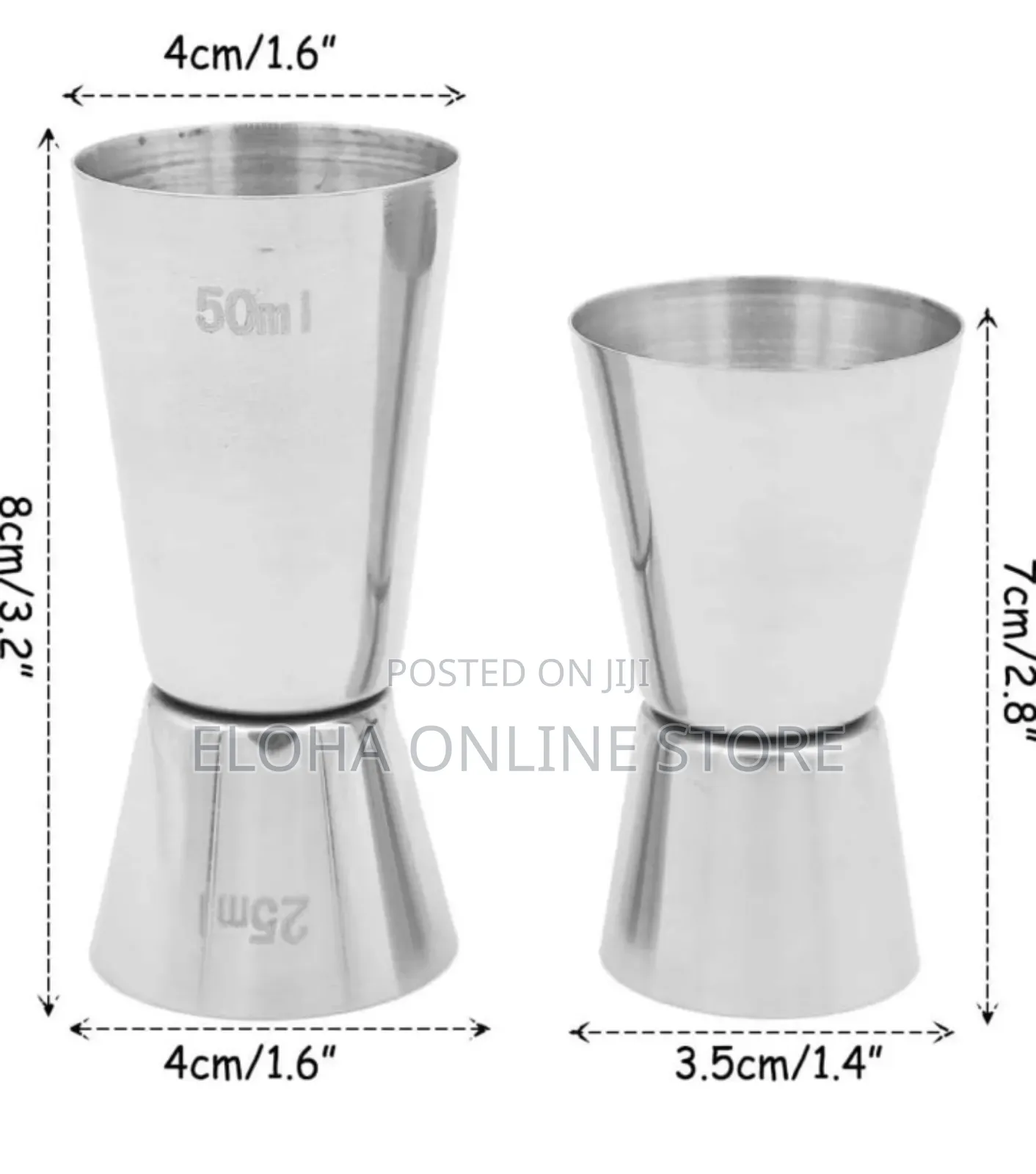 Set of 2 Measuring Cups Cocktail Accessories