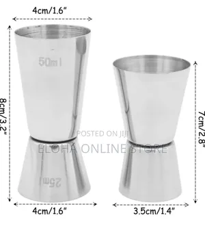Set of 2 Measuring Cups Cocktail Accessories