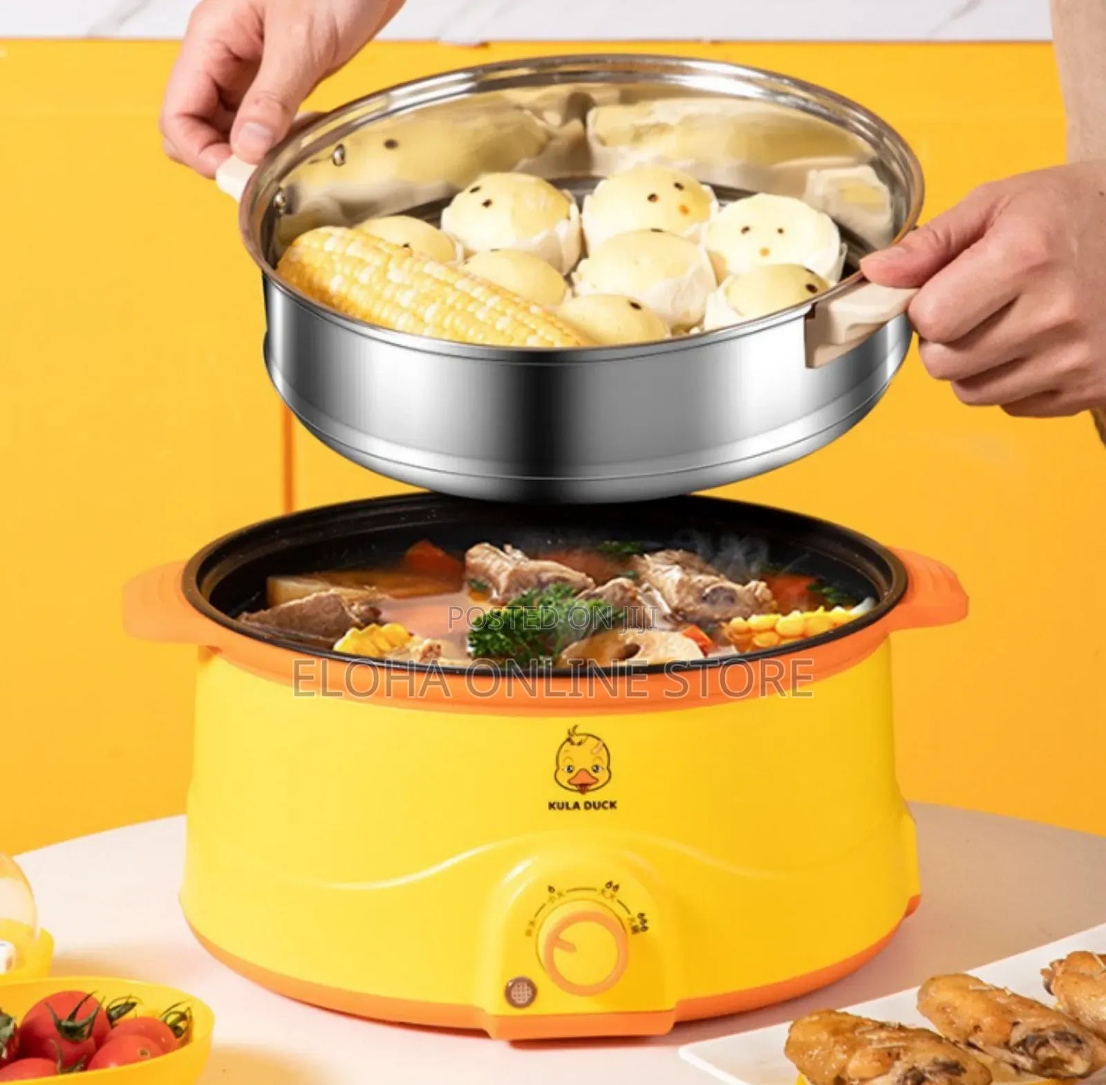 2 Layers Non Stick Electric Food Steamer 28 Cm