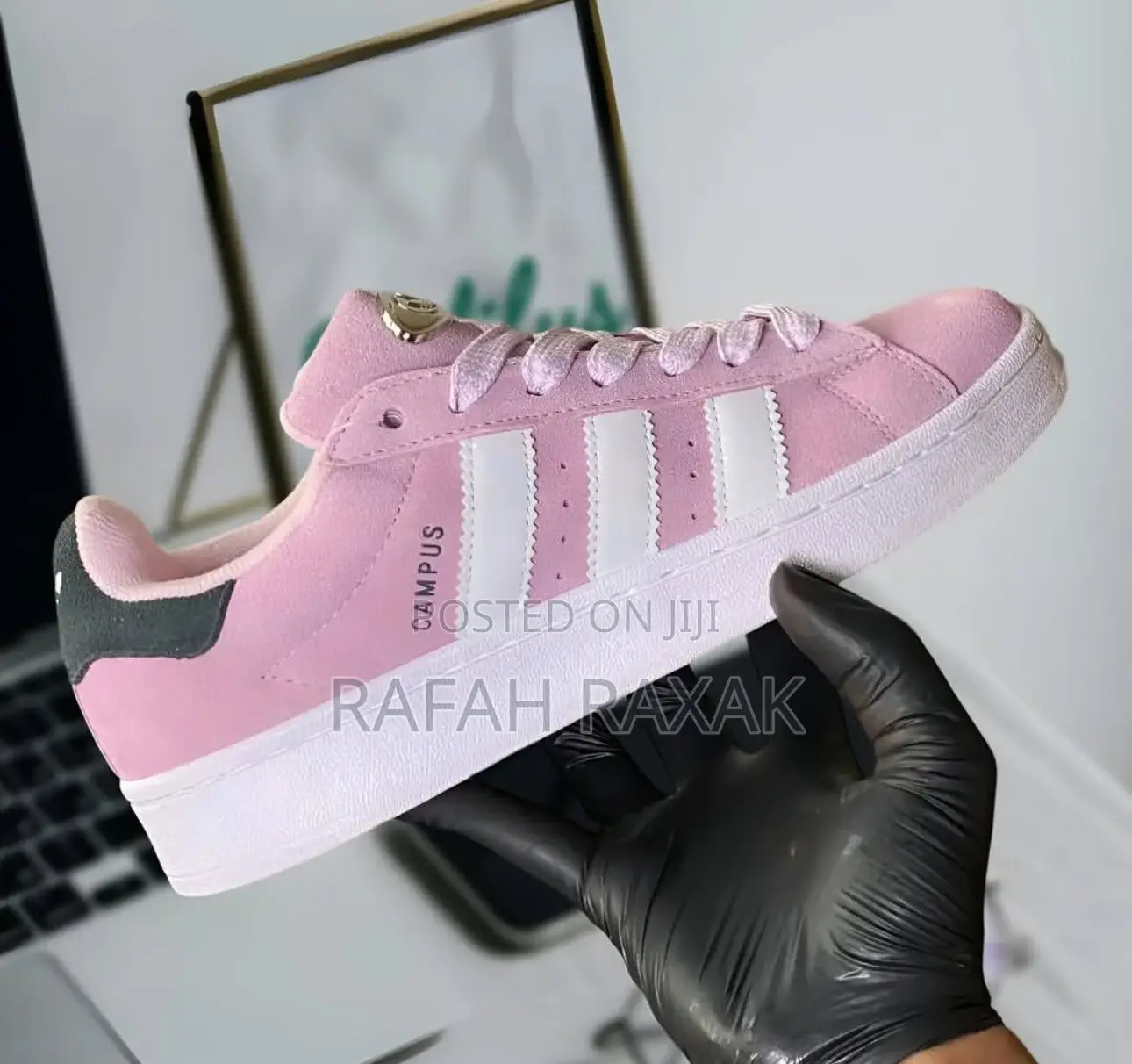 Original WMNS Hot Pink Adidas Campus Oos Suede Sneakers