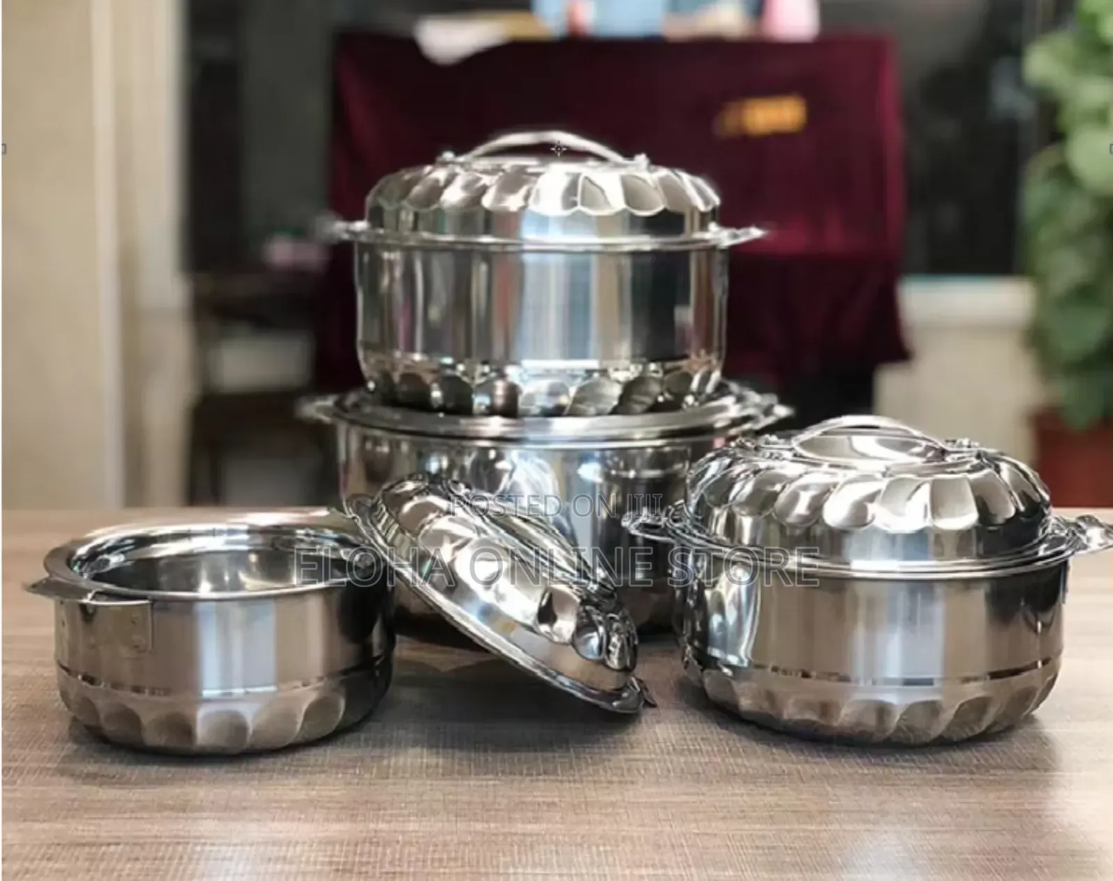 Non Stick Cooking Pot 4 PCS Double Wall Thermal Food Warmer