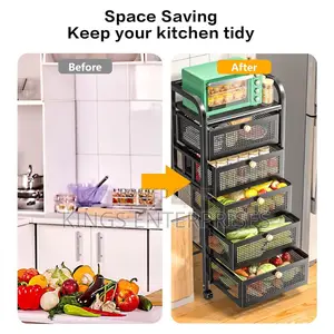 Kitchen Storage Cart With Rollers
