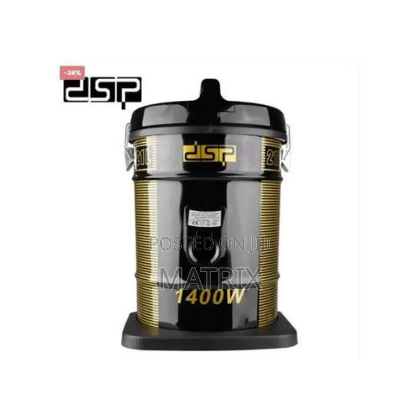 DSP 21l Dry Aspirator High Suction Vacuum Cleaner - Black