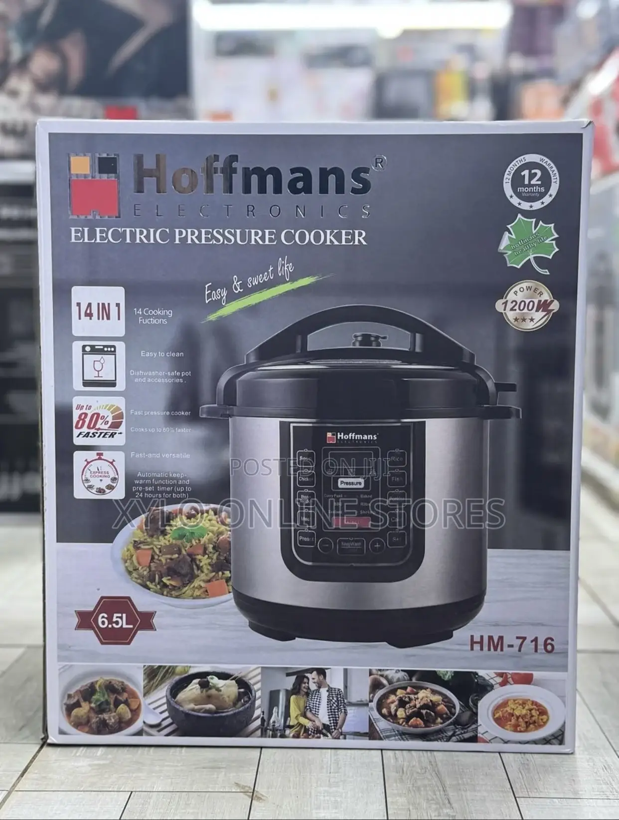 Hoffmans Electric Pressure Cooker 14 in 1,6.5liters