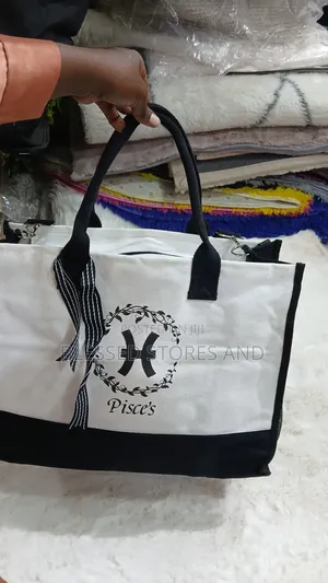 Unique White and Black Tote Bag