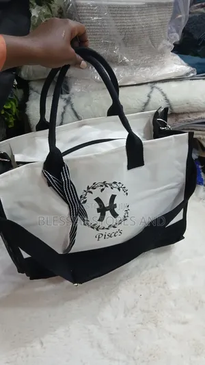 Unique White and Black Tote Bag